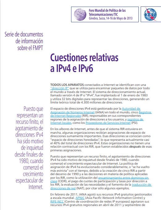 Imagen de carrusel - Cuestiones relativas a IPv4 e IPv6